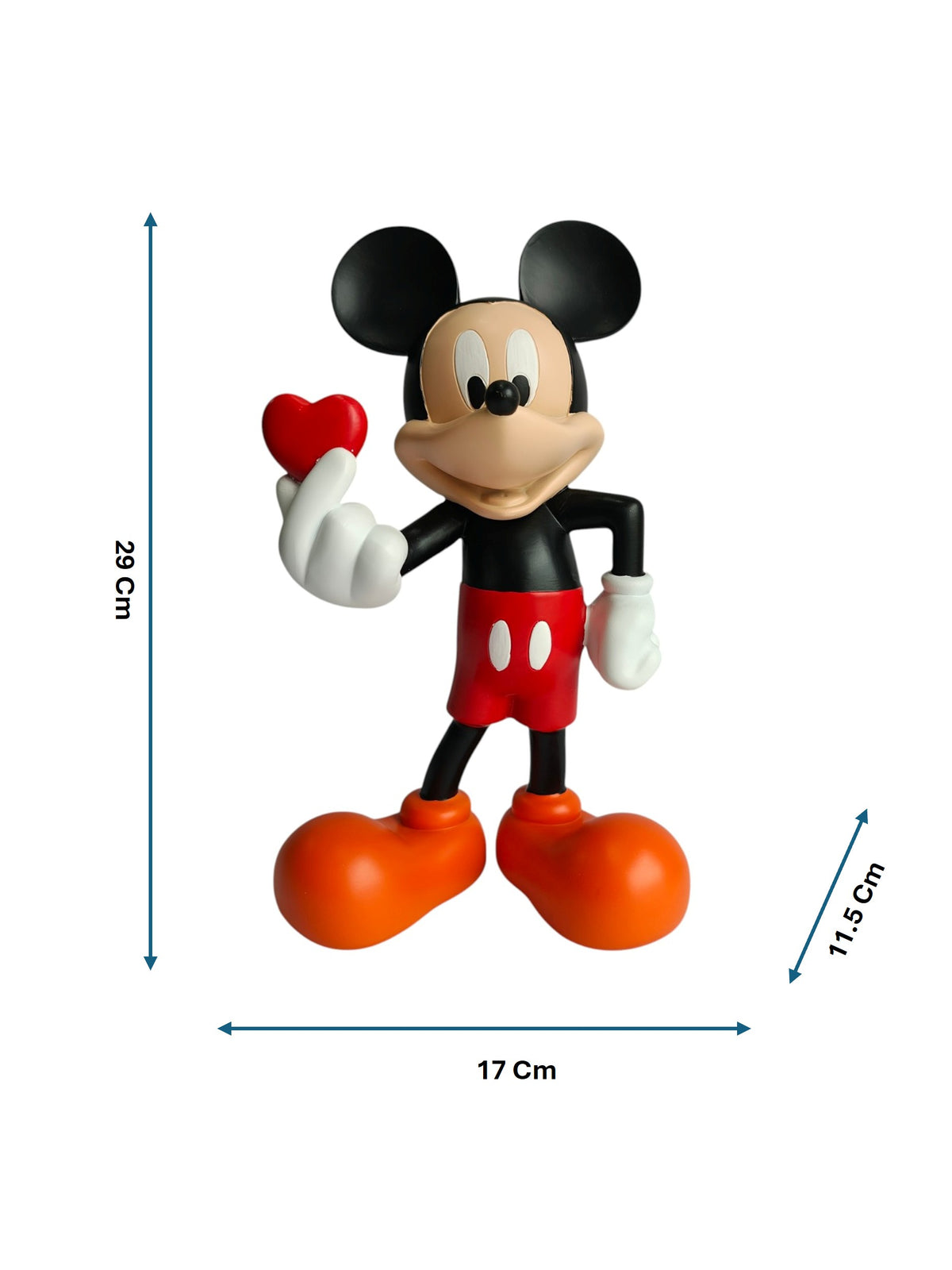 Mickey Mouse Heart Love Showpiece - Cute Cartoon Figurine for Home Decor & Gifting