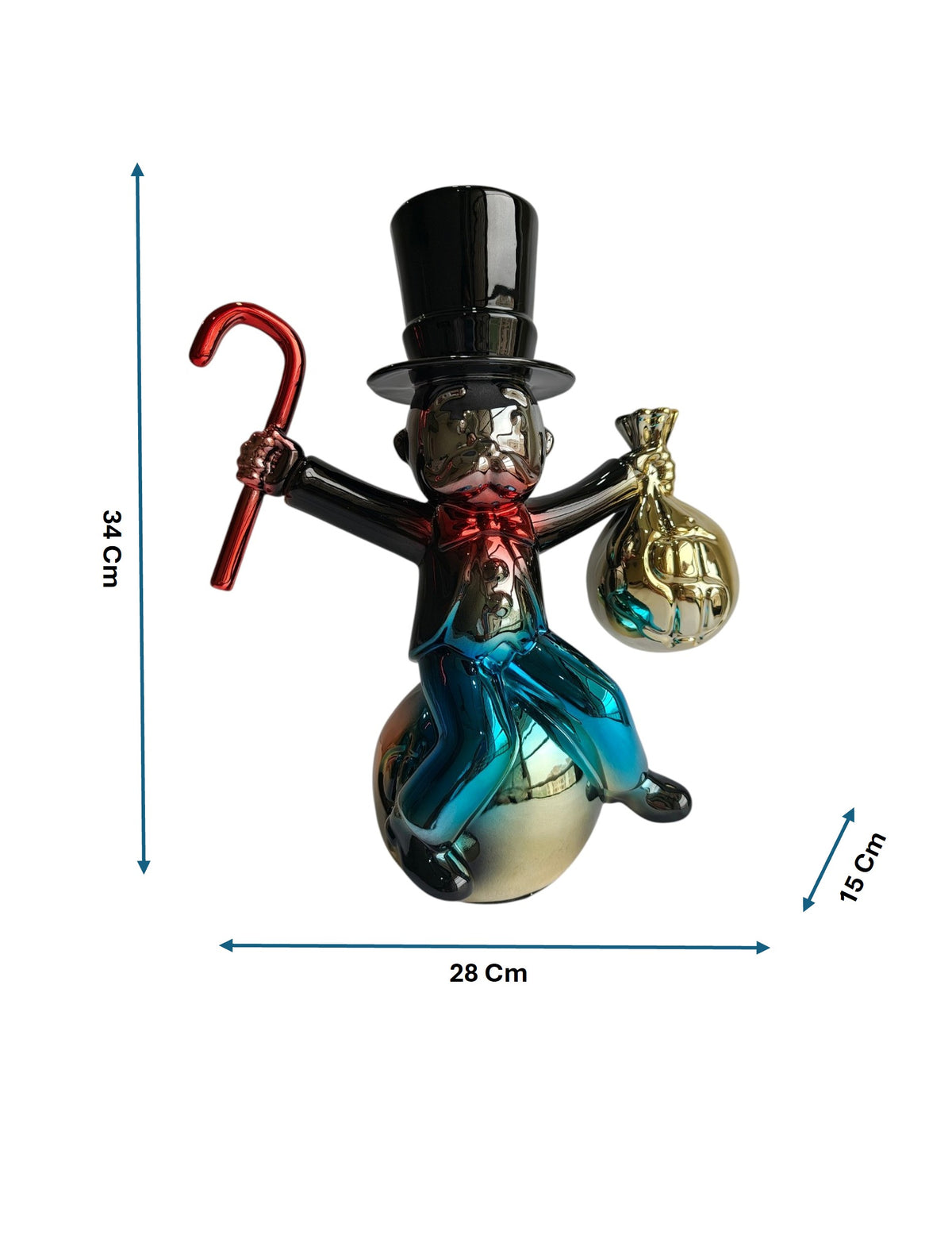 Monopoly Man Money Maker Showpiece - Luxury Metallic Table Decor