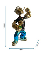 Chrome Pop Art Popeye The Sailor Showpiece - 74.5 cm Luxury Electroplated Sculpture