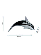 Midnight Orca - Handblown Murano-Style Glass Dolphin Figurine
