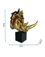 Golden Rhino Butterfly Sculpture - Luxury Resin Table Decor