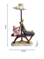 Sunny Day Dreamers - Couple on Bench Under Sun & Cloud Showpiece