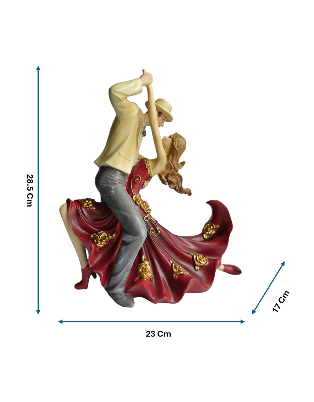 Romantic Dancing Couple Showpiece - Vintage Ballroom Dance Statue