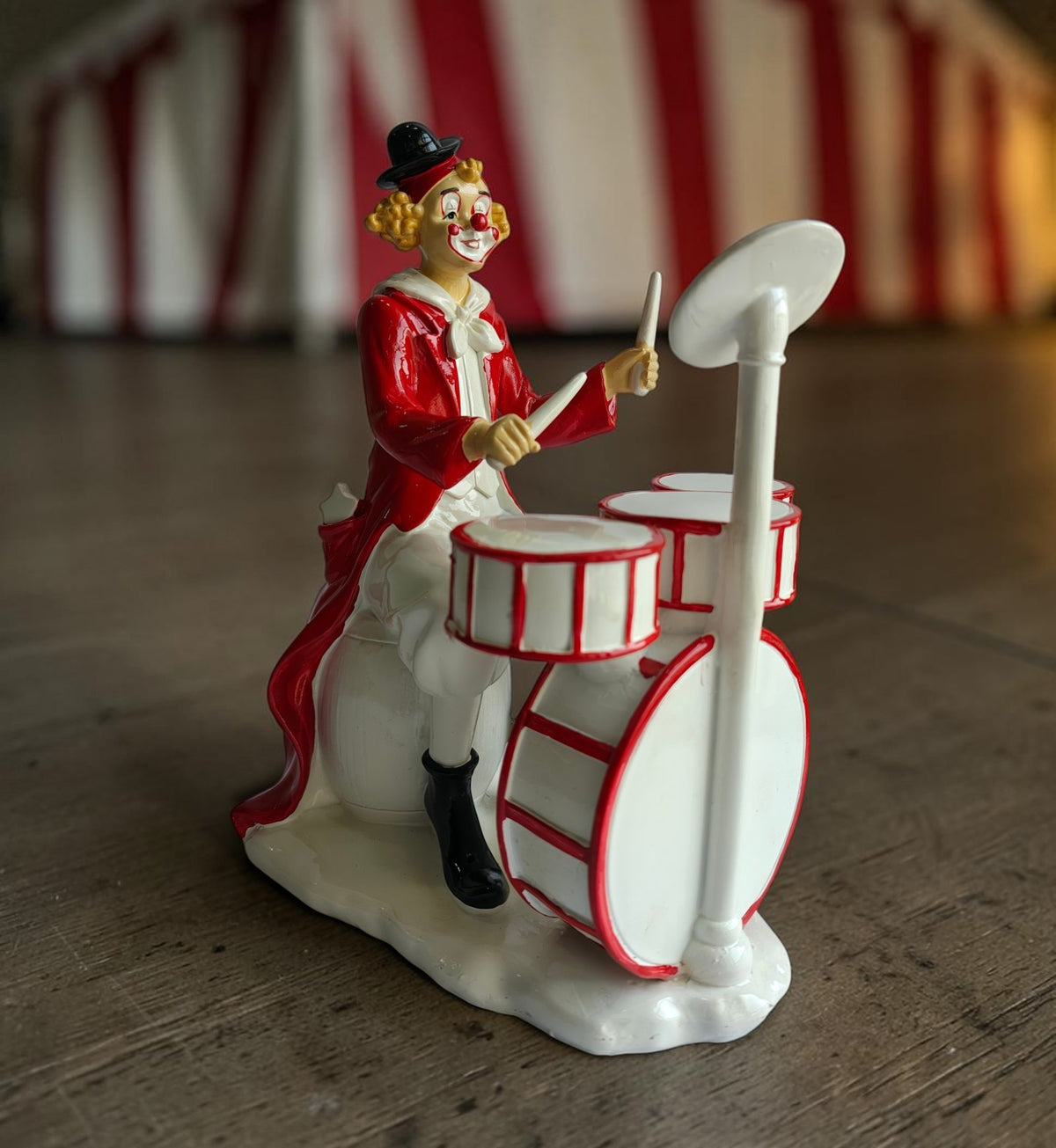 Drummer Band Clown Figurine