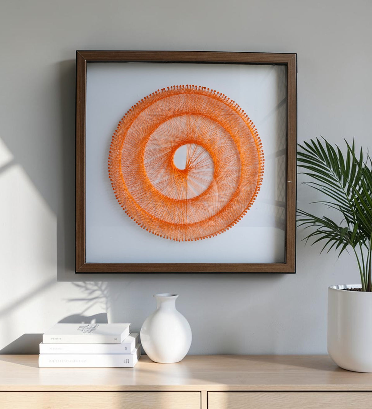 Orbit of Threads String Art Wall Frame  Geometric Handmade Dï¿½cor