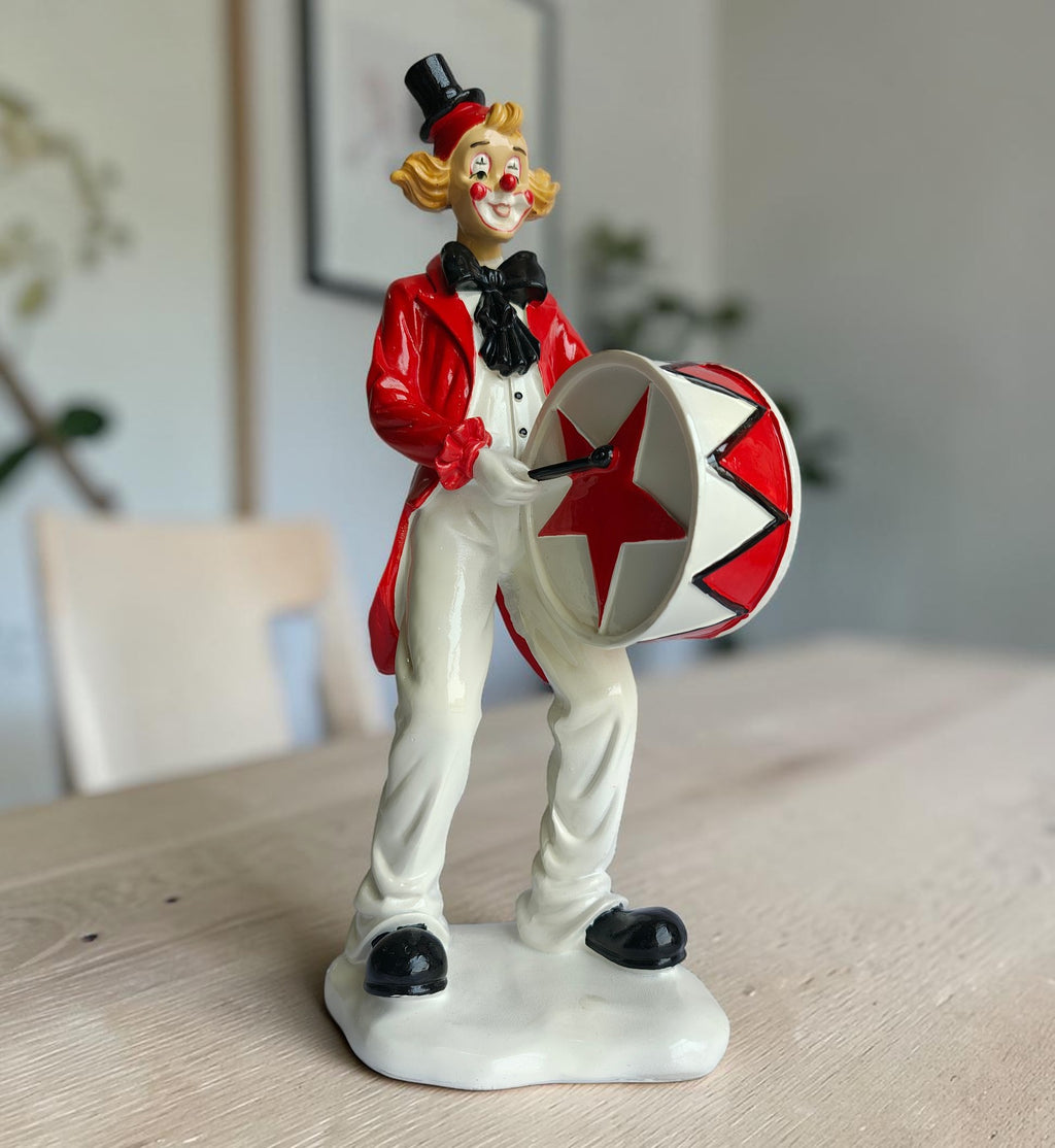 Drum Shield Clown Figurine