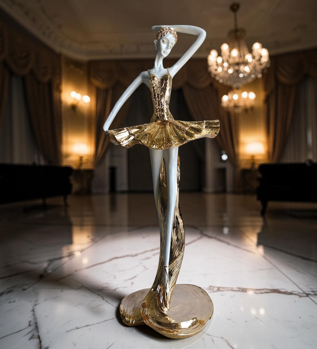 White & Golden Ceramic Premium & Elegant Figurine