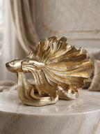 Golden Betta Fish Sculpture - Luxe Metallic Statement Decor - Sun Mun Edition