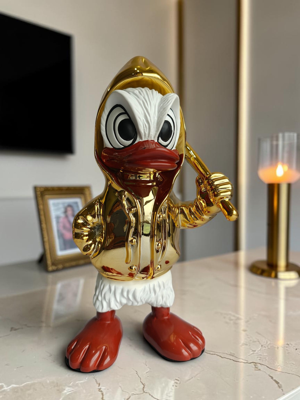 Donald Duck Table Decor Figurine - Metallic Character Sculpture