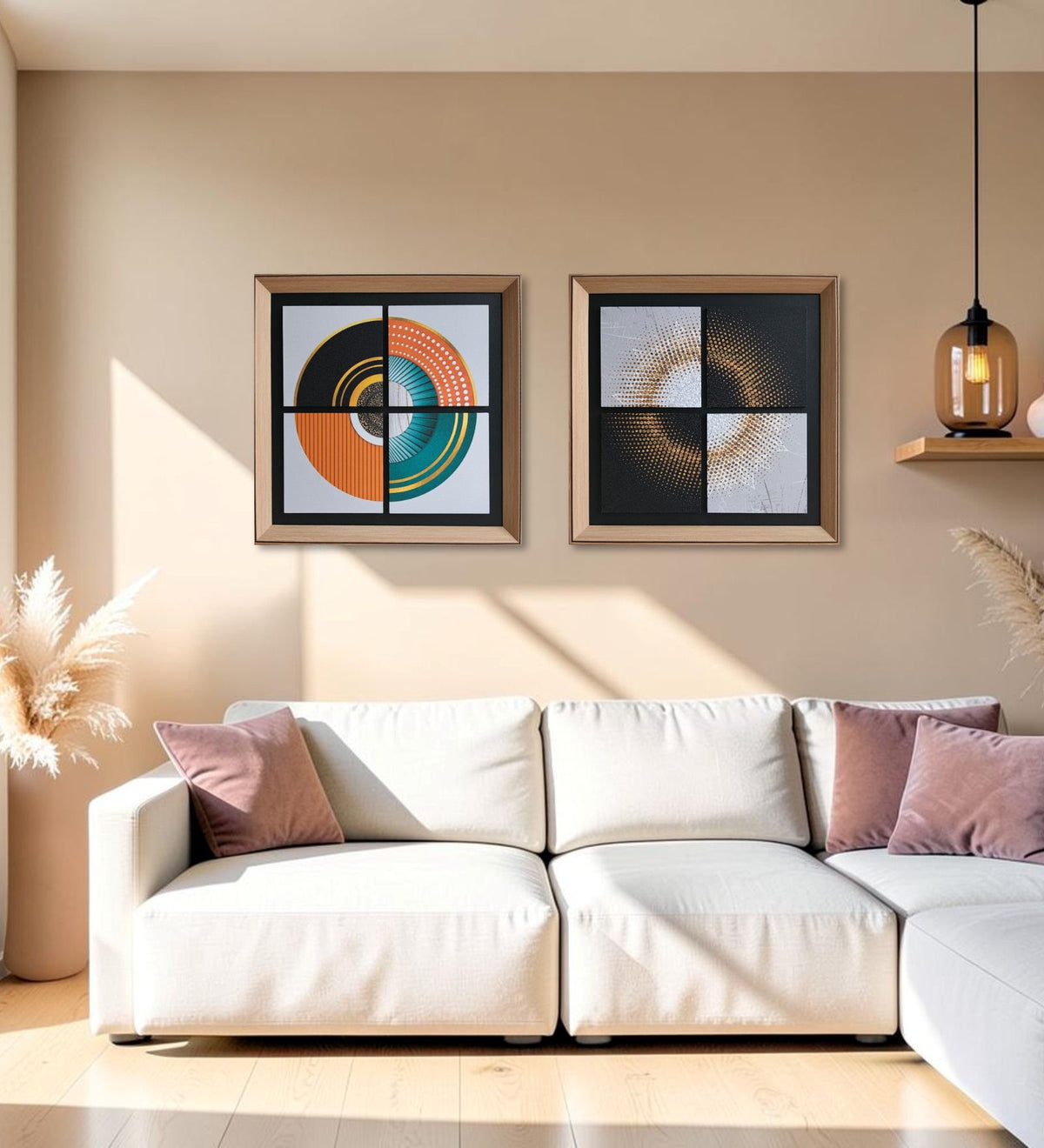 Orbit & Radiance Abstract Wall Frame Set of 2