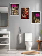 Royal Bathroom Humor Poster Set of 3 – Quirky Vintage Wall Art