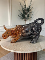 Titan Charge Metallic Bull Sculpture Rose Gold & Gunmetal Edition