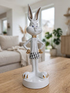 Pure White Boss Bunny - Luxury Ceramic Sculpture Large
