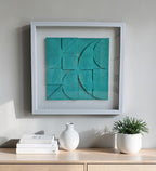 Aqua Harmony | Textured Geometric Wall Art Frame