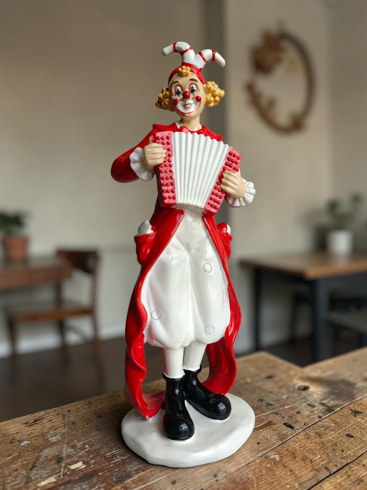 Vintage Musical Clown Playing Accordion
