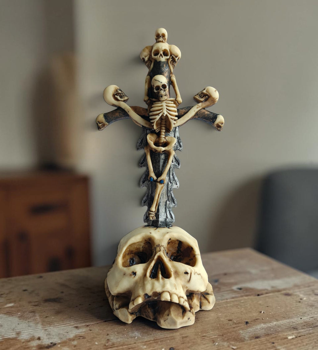Large Skeleton  Cross Knife Decor