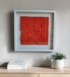Terracotta Rhythm - Textured Geometric Wall Art Frame