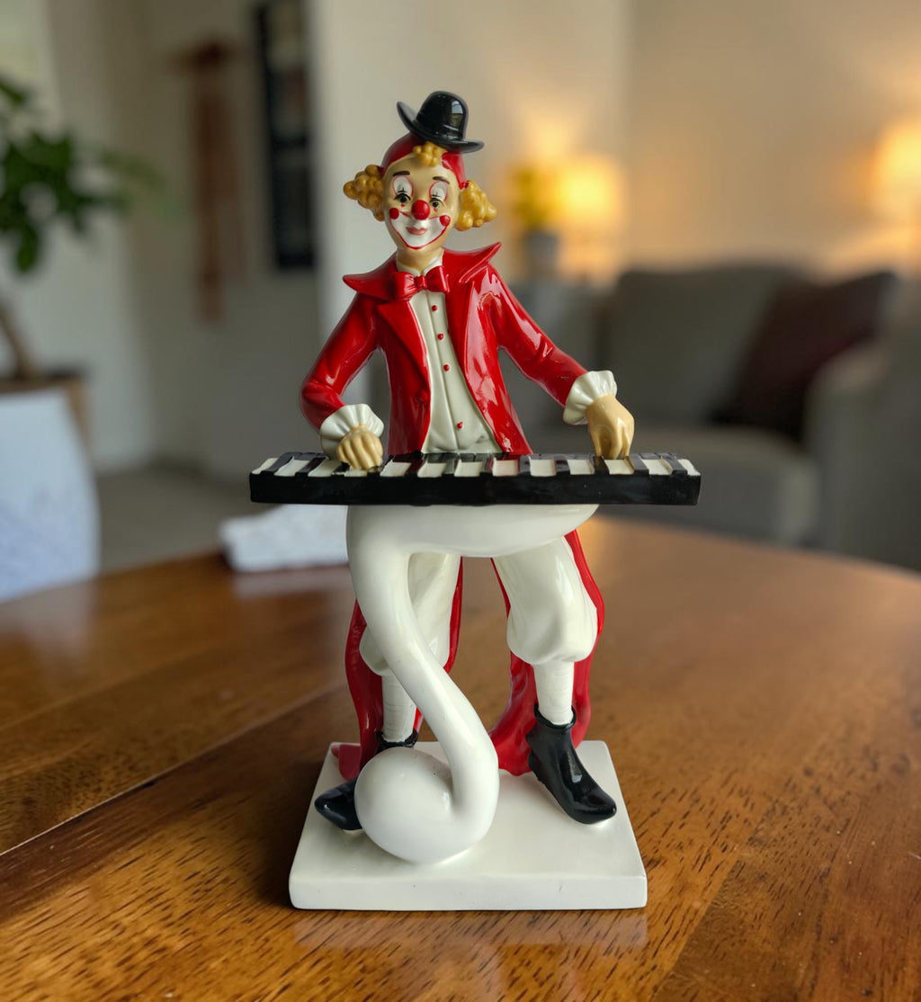 Keyboard Musician Clown Figurine