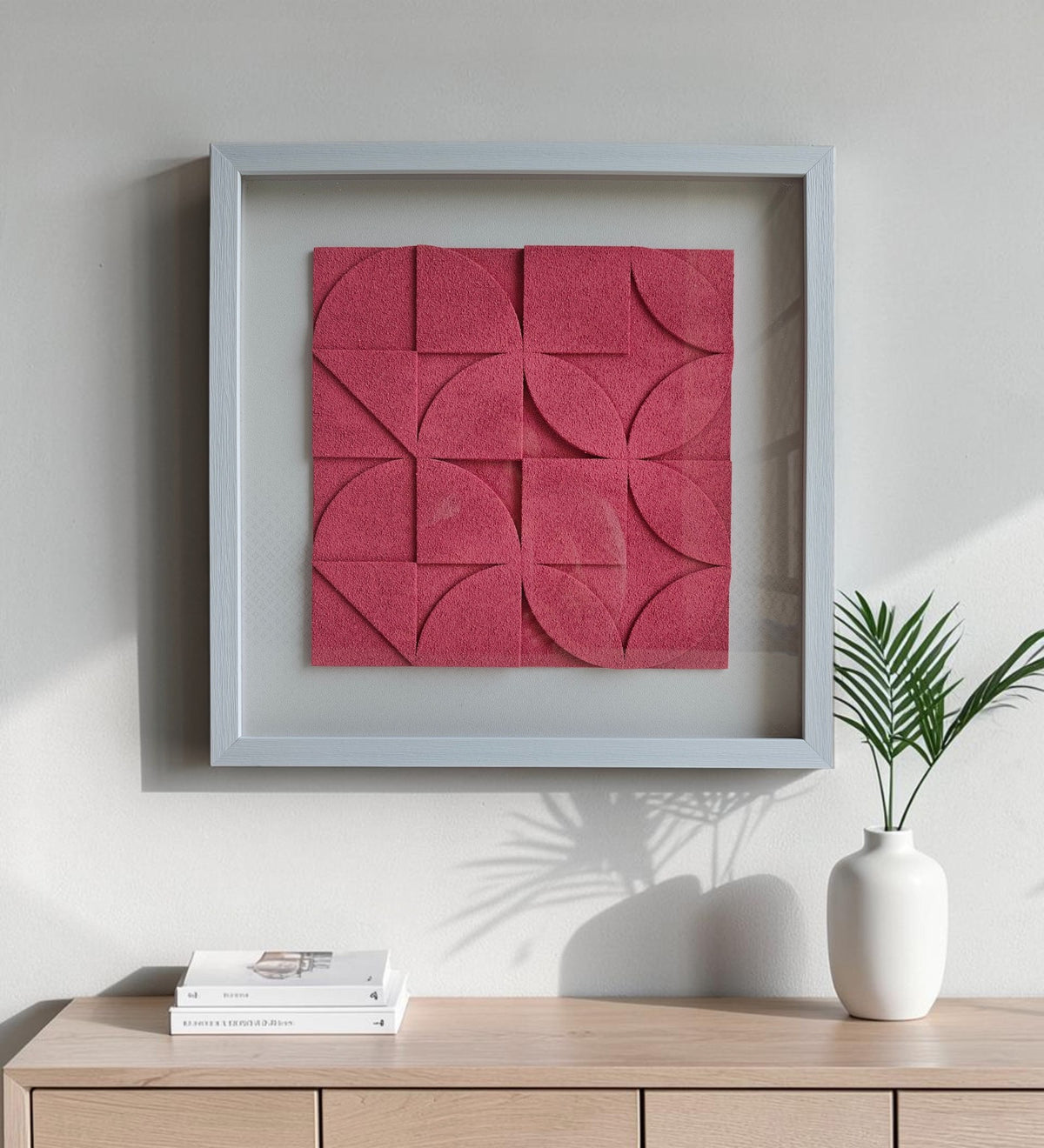 Rose Petal Mosaic Geometric Wall Art Frame