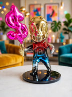 Richie Rich Multi-Colored Chrome Figurine with Pink Dollar Ice Cream Cone