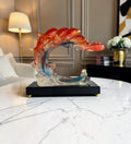 Premium Koi Fish Wave Decorative Showpiece