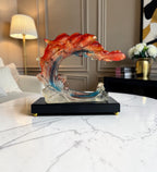 Premium Koi Fish Wave Decorative Showpiece