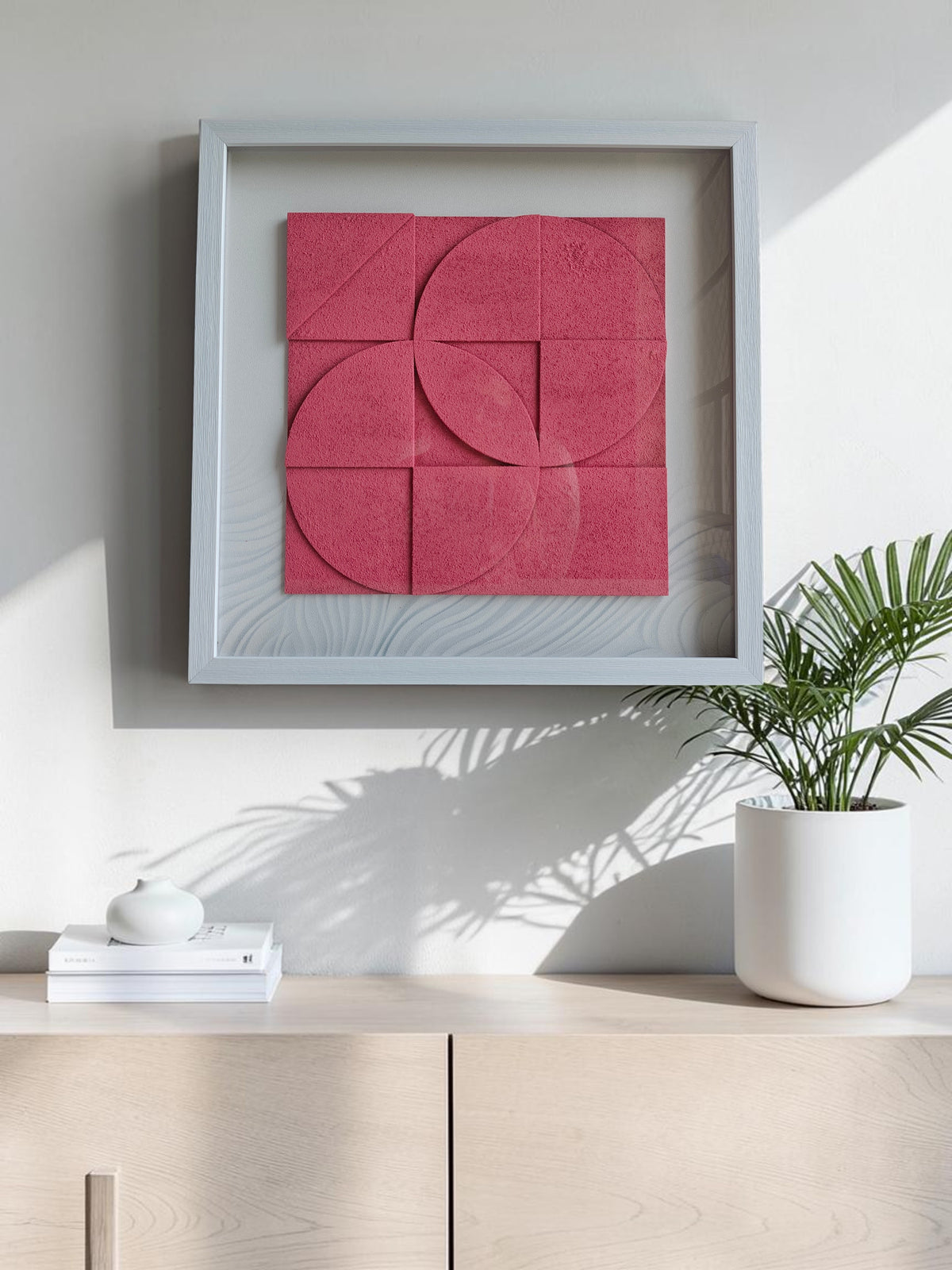 Blush Orbit Geometric Wall Art Frame