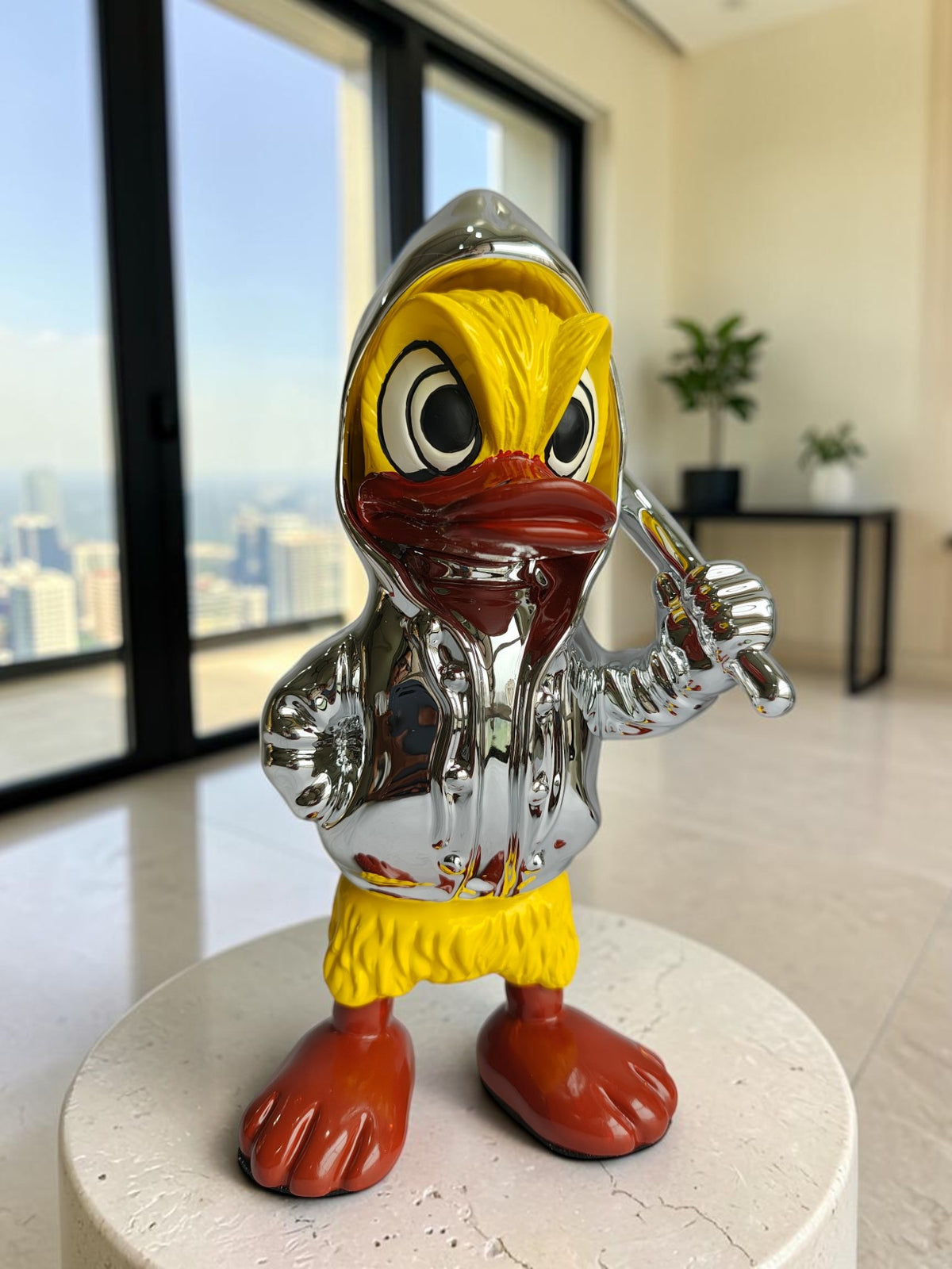 Donald Duck Table Decor Figurine - Metallic Character Sculpture