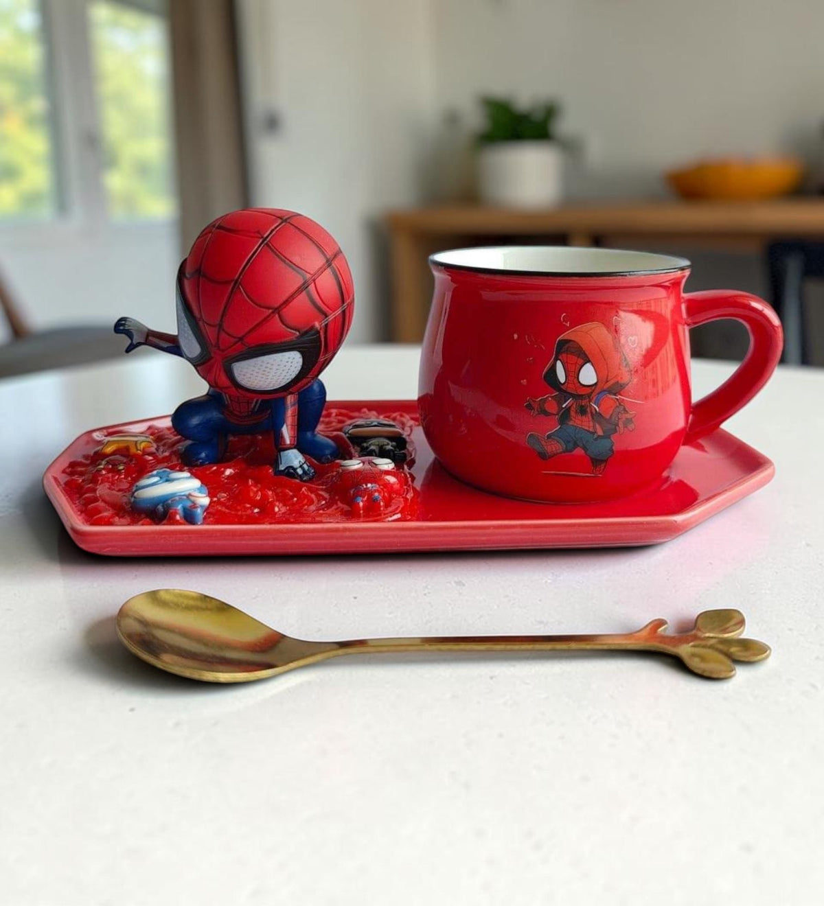 Spider-Man 3D- Mug & Tray Set - Web Landing Edition