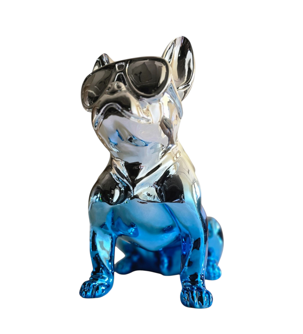 Large Chrome Dog with Goggles