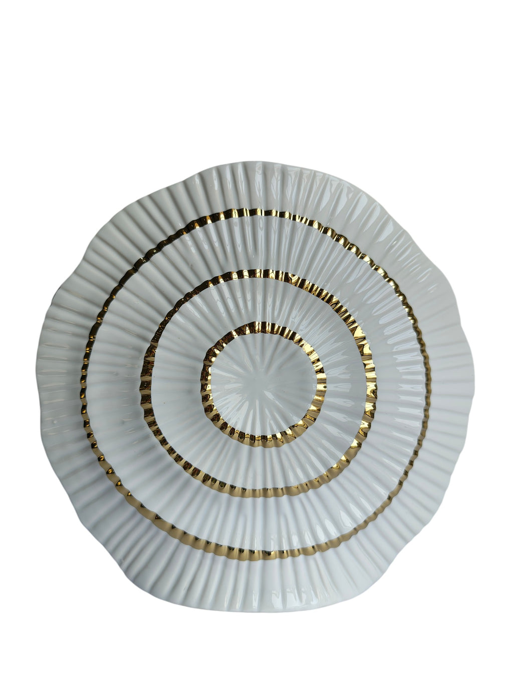 White & Golden Shell Shaped Vase