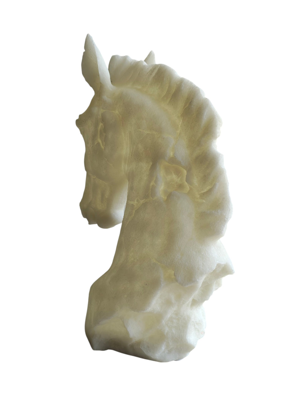 Marble Finish Horse Head Sculpture (White)