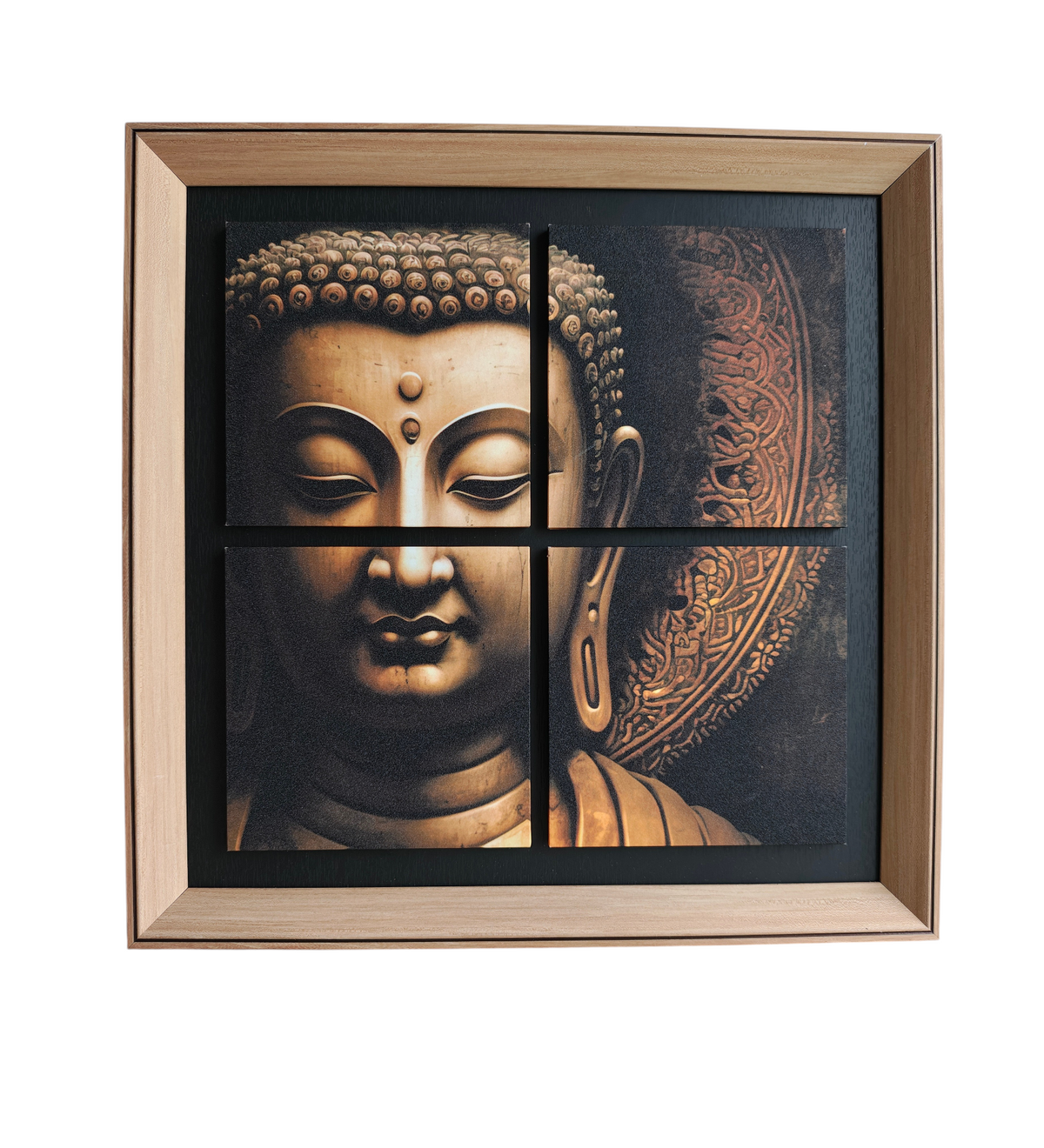 Zen Buddha Harmony Wall Art Frame : 4 Panel Spiritual Decor