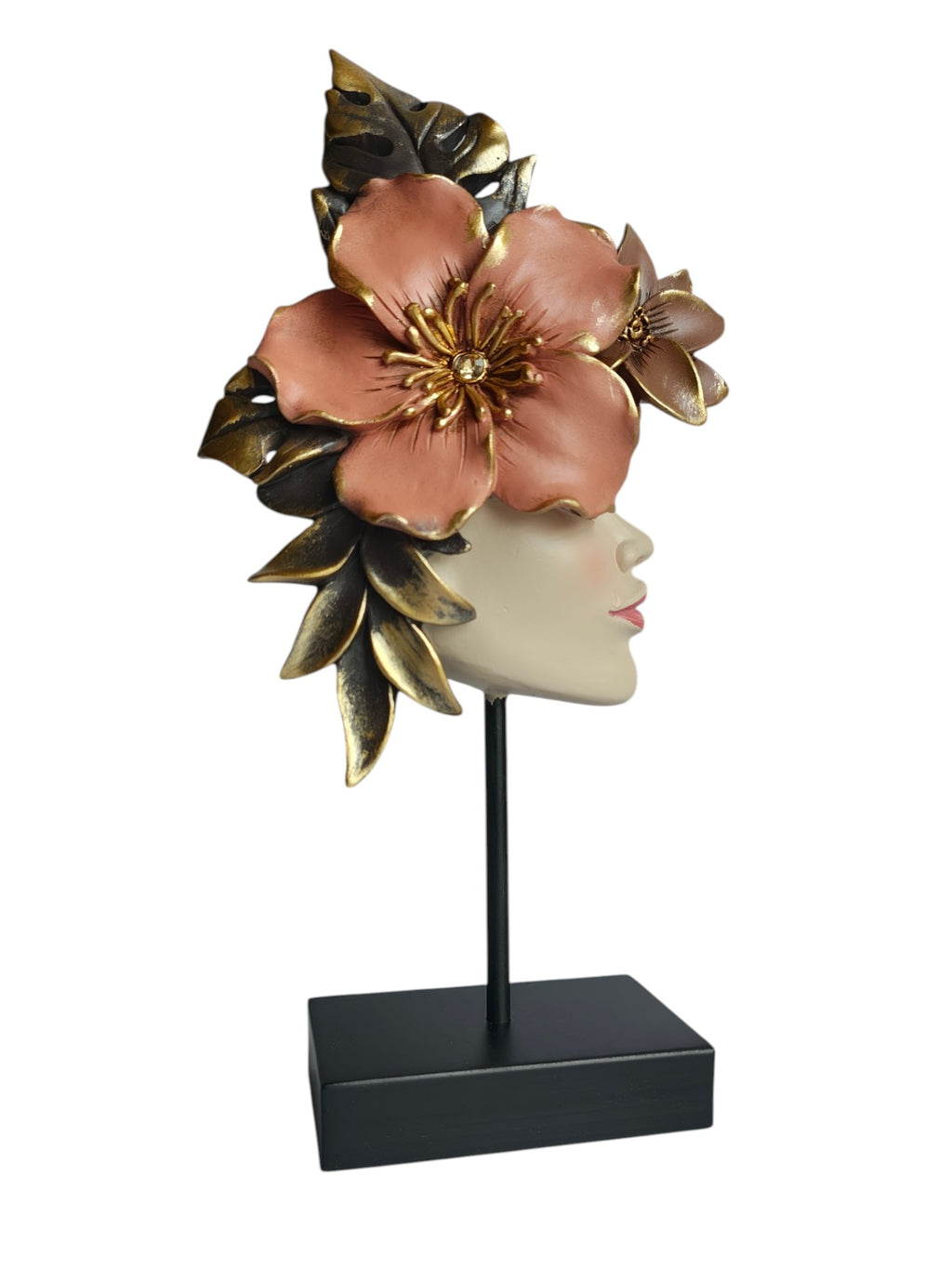 Floral Lady Face Sculpture - Decorative Table Showpiece