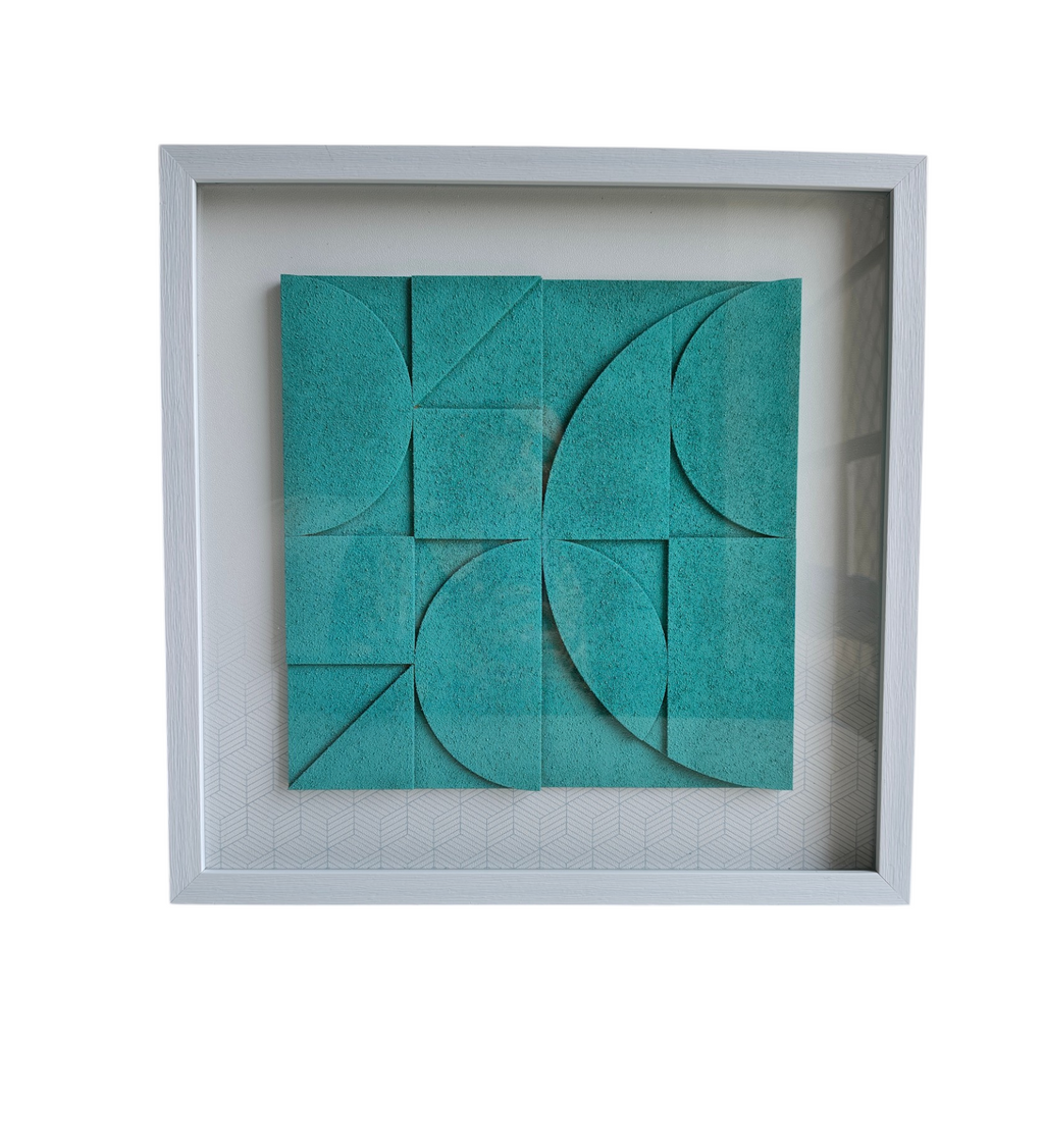 Aqua Harmony | Textured Geometric Wall Art Frame
