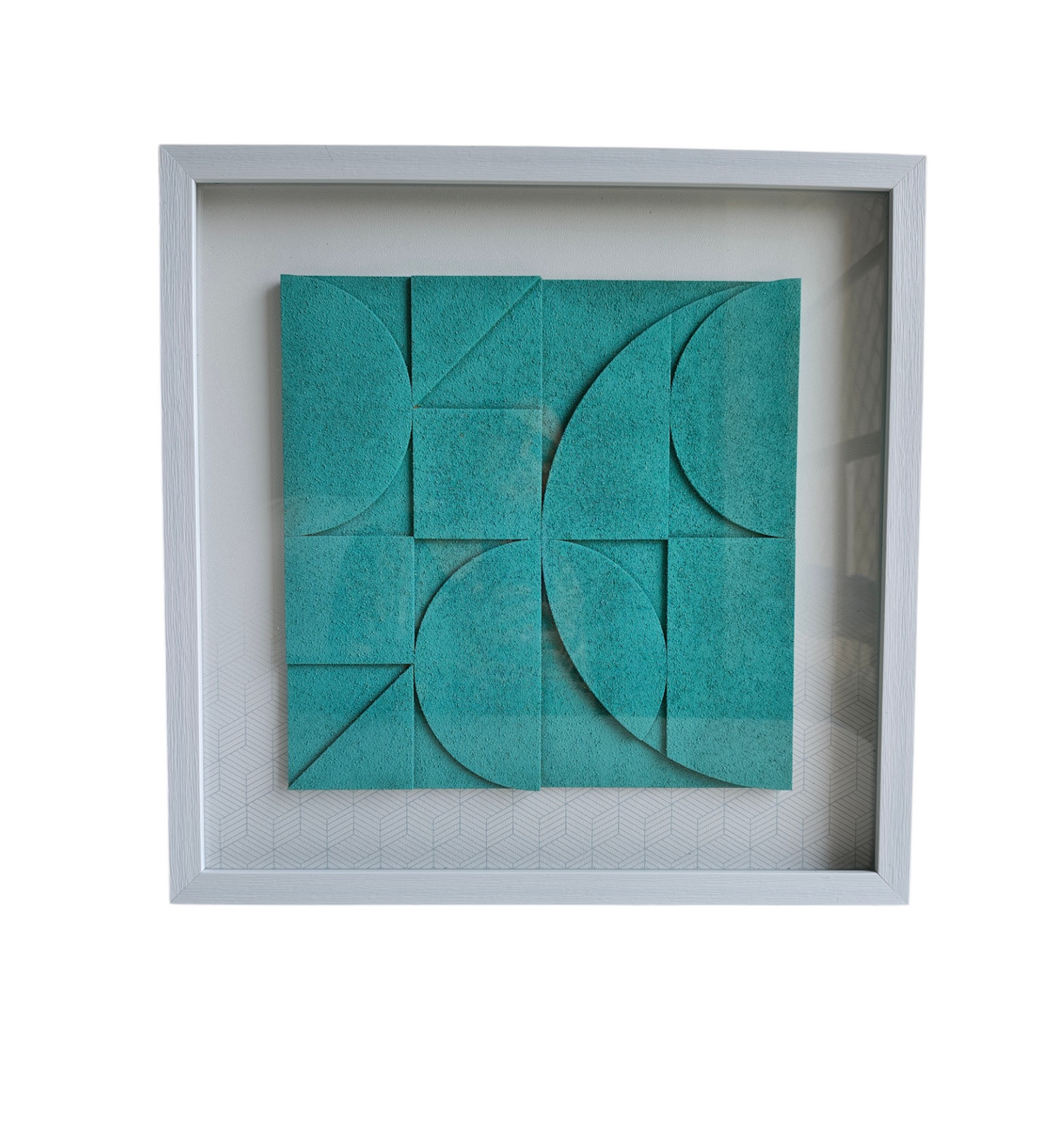 Aqua Harmony | Textured Geometric Wall Art Frame