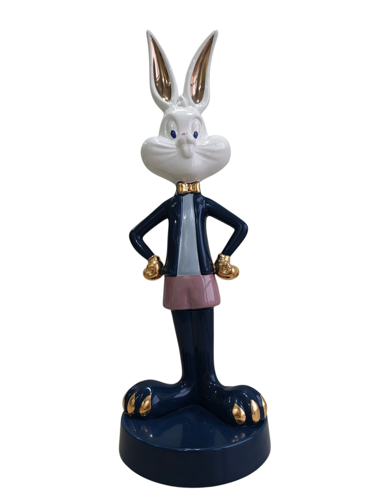 Boss Bunny Deluxe - Navy & Gold Ceramic Sculpture