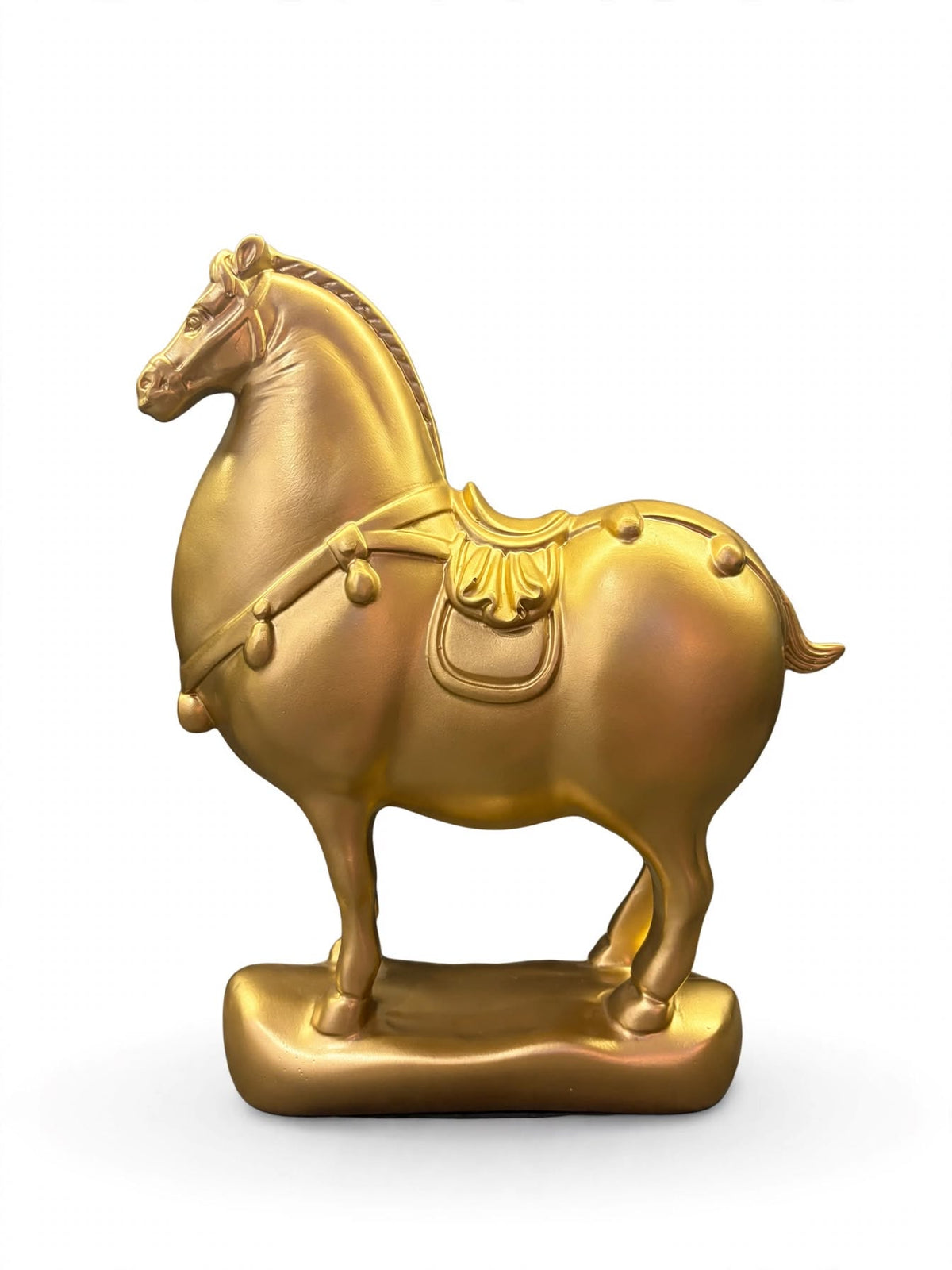 Imperial Golden Tang Horse Statue ? Luxury Feng Shui D?cor