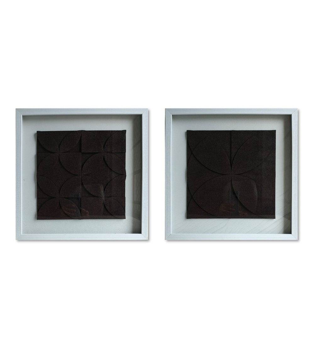 Modern Monochrome Geometric Wall Art Set of 2