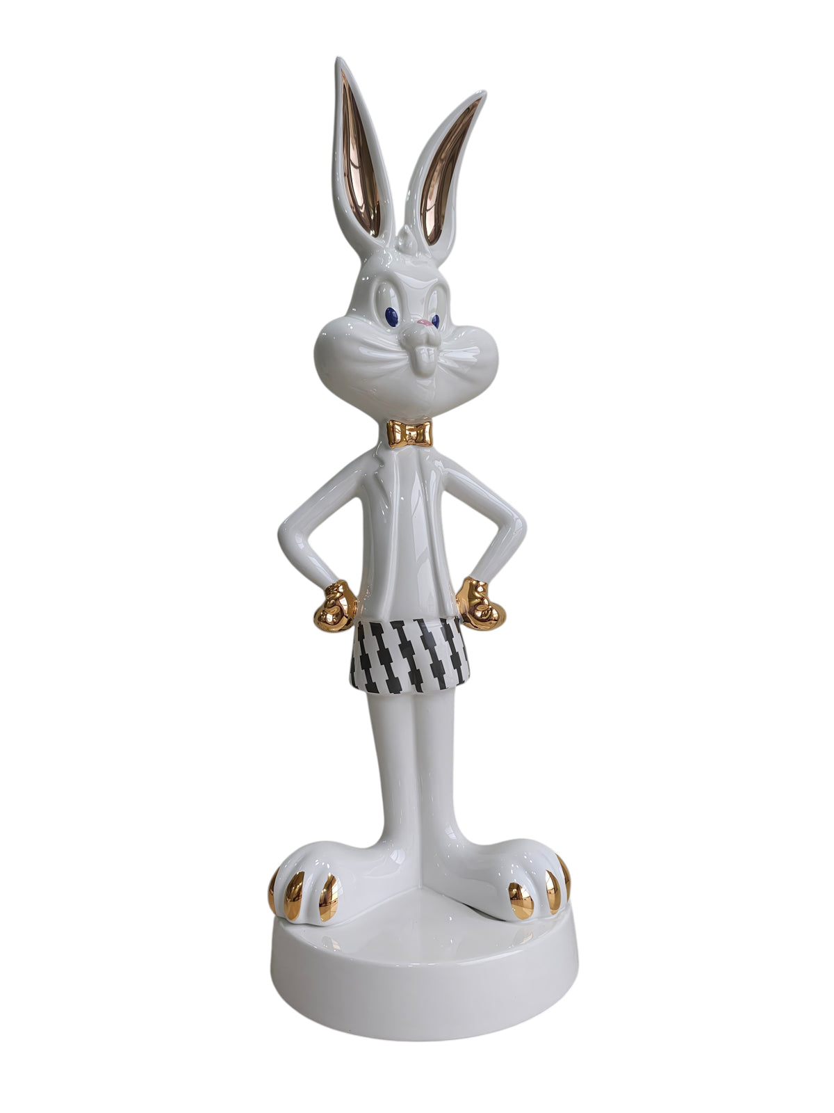 Pure White Boss Bunny - Luxury Ceramic Sculpture Large
