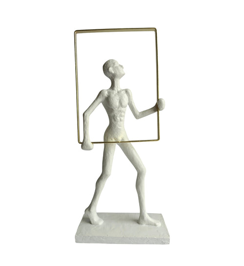 Abstract Man Frame White