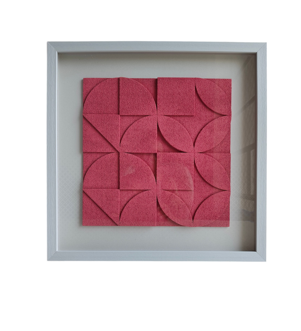 Rose Petal Mosaic Geometric Wall Art Frame