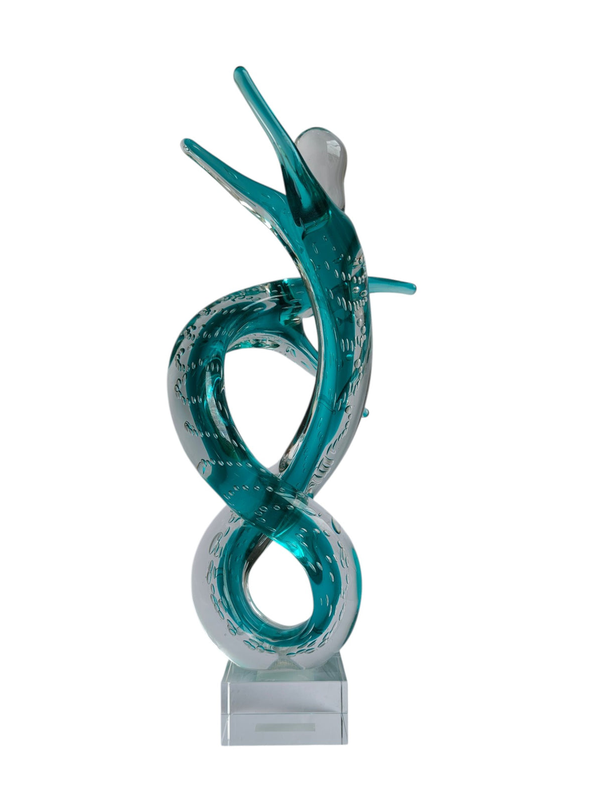 Infinity Dance Couple Crystal Glass Showpiece - Modern Art Sculpture