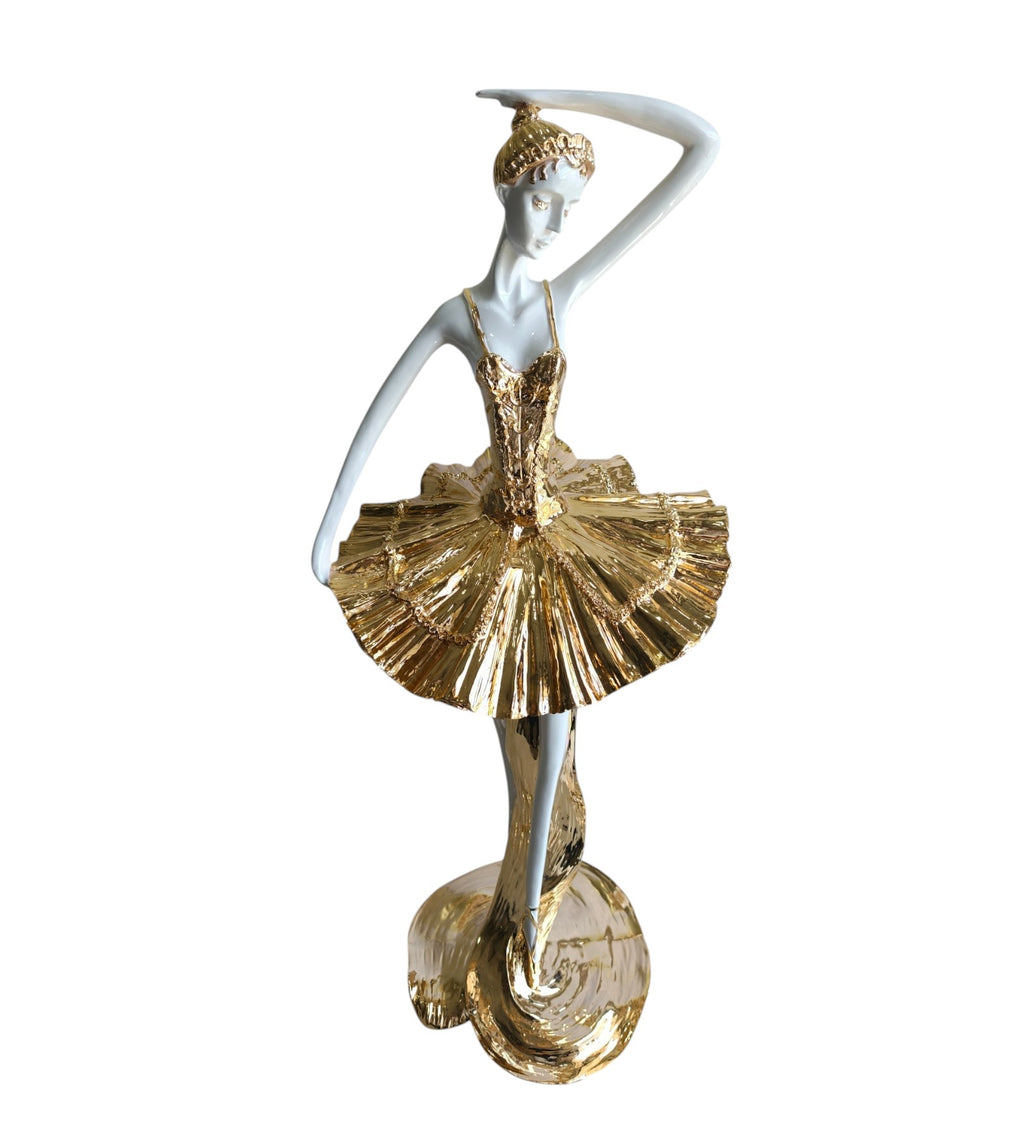 White & Golden Ceramic Premium & Elegant Figurine