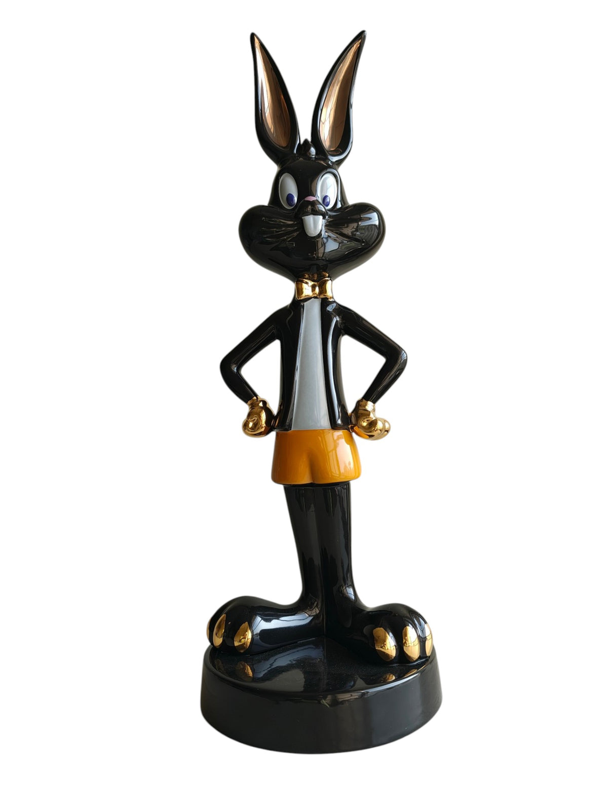 Pure Black Boss Bunny - Luxury Ceramic Sculpture