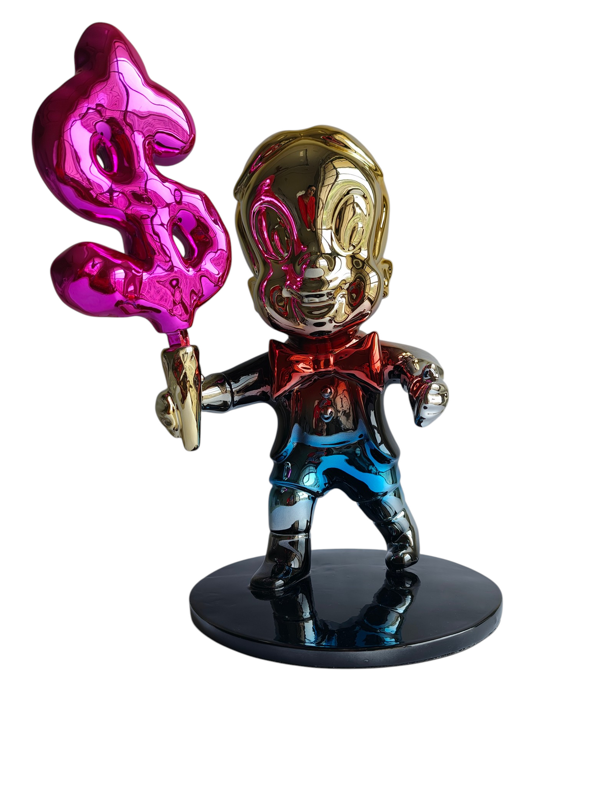 Richie Rich Multi-Colored Chrome Figurine with Pink Dollar Ice Cream Cone