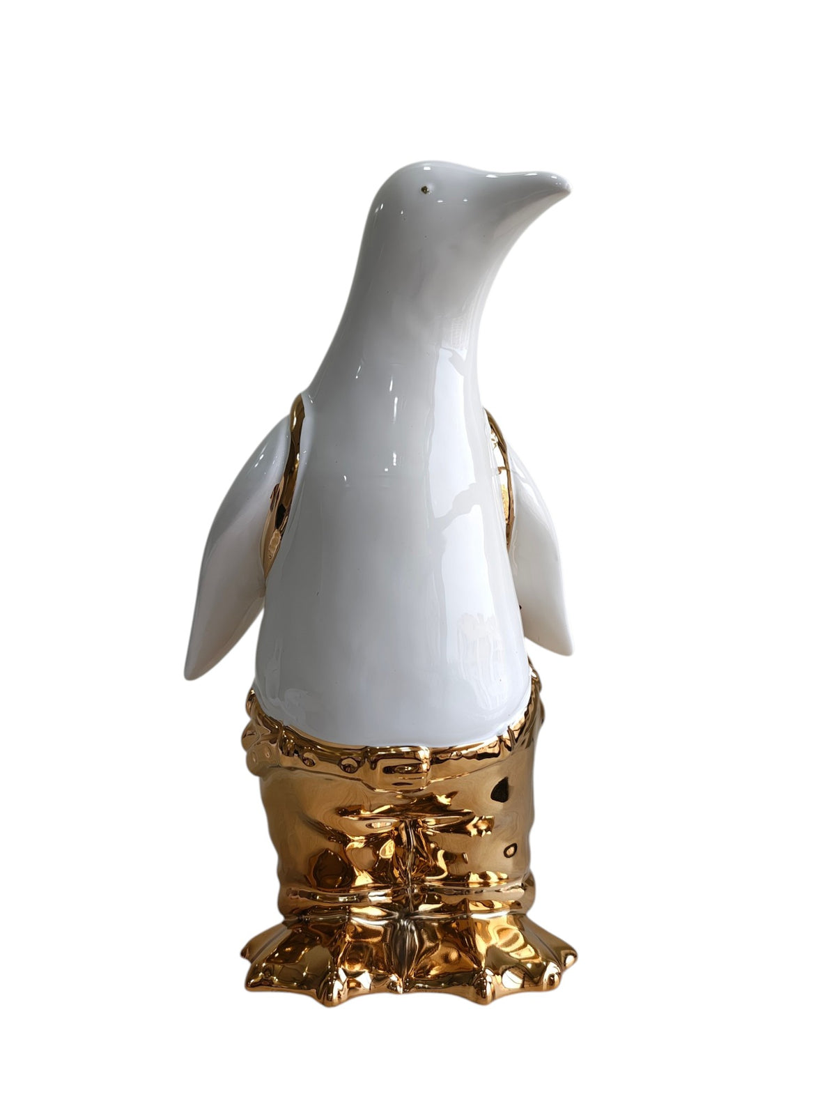 Golden Tux Penguin - Luxury Ceramic Vase Figurine