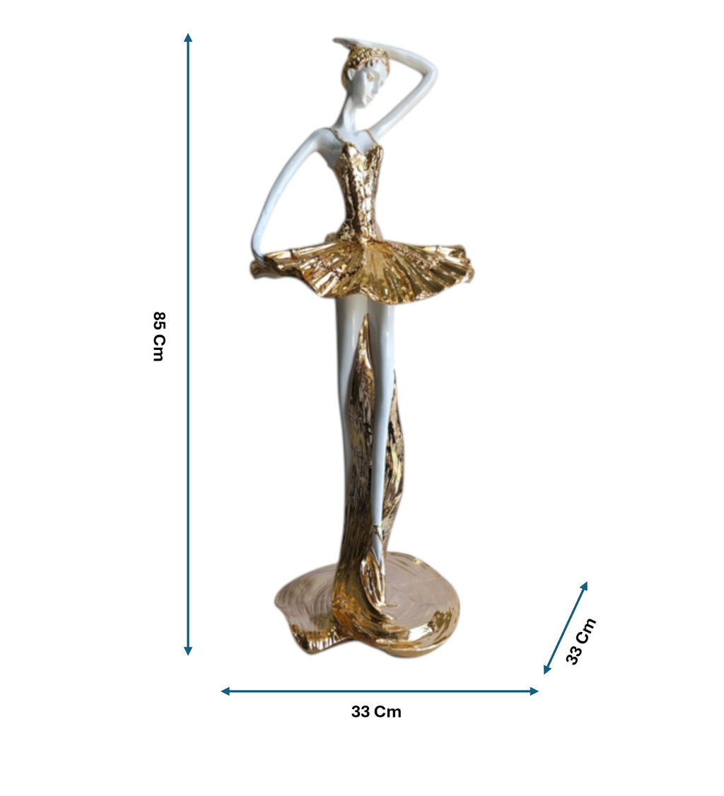 White & Golden Ceramic Premium & Elegant Figurine
