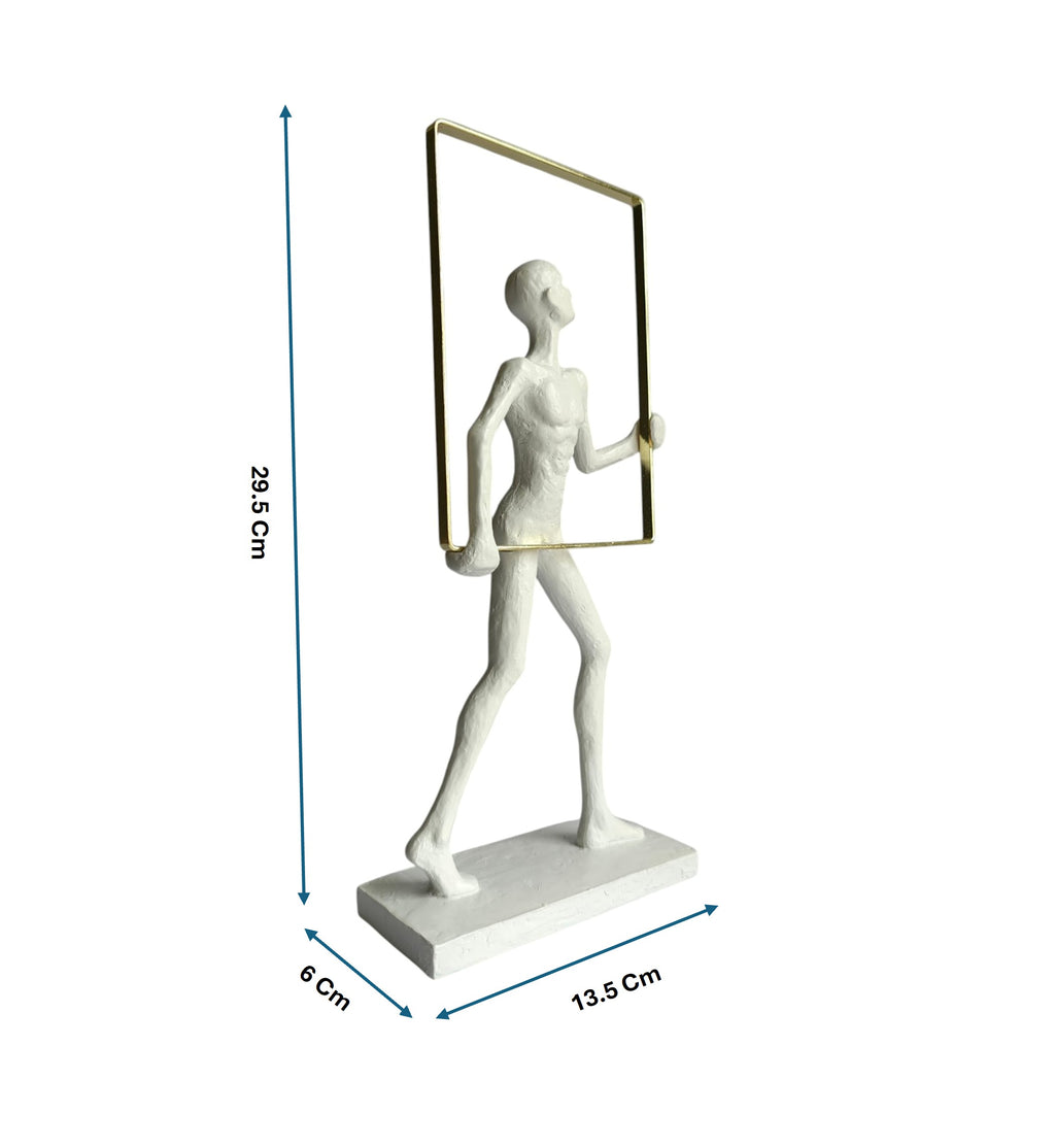 Abstract Man Frame White
