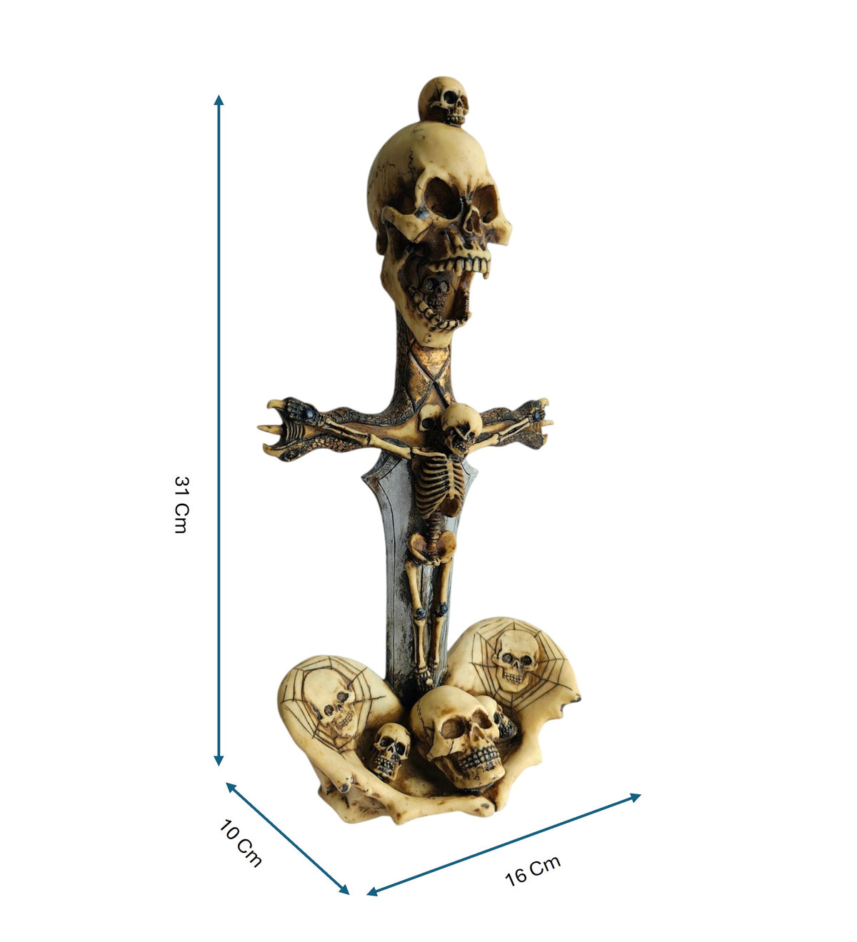 Skeleton Cross Knife Decor
